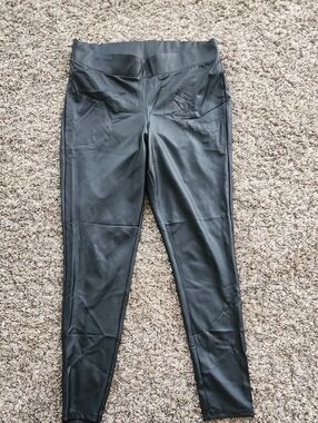 torrid Black Faux Leather Leggings with Branded Waist Tag